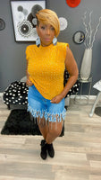 Rhinestone Fringe Shorts