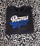 Mz. Blessed (blue and white)