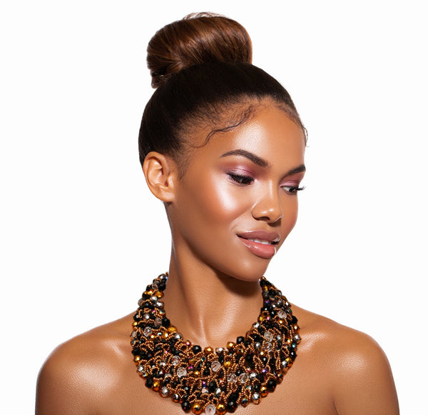 Chunky Necklace (Black & Gold)