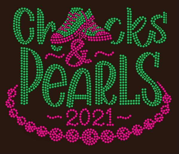 Chucks and Pearls ( Green & Pink)