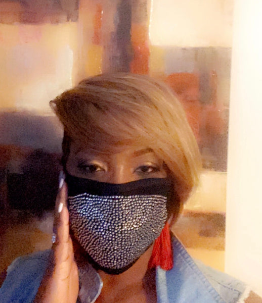 Rhinestone Face Mask