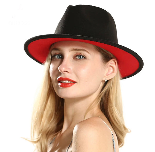 Black (Red Bottom) Fedora