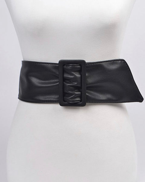 Black Faux Leather Belt