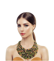 Chunky Necklace (Green & Gold)