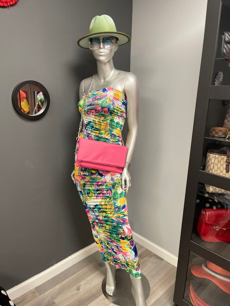 Mz. Ebony Clutch/Crossbody (Fuchsia)